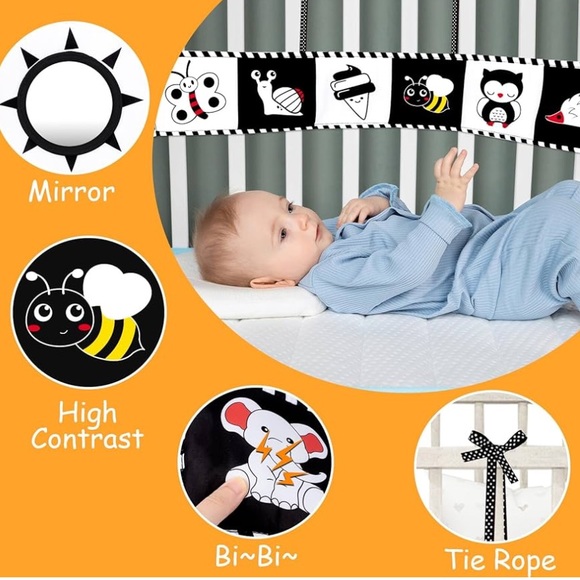 Cute Soft black and white baby toy and book - Picture 2 of 10